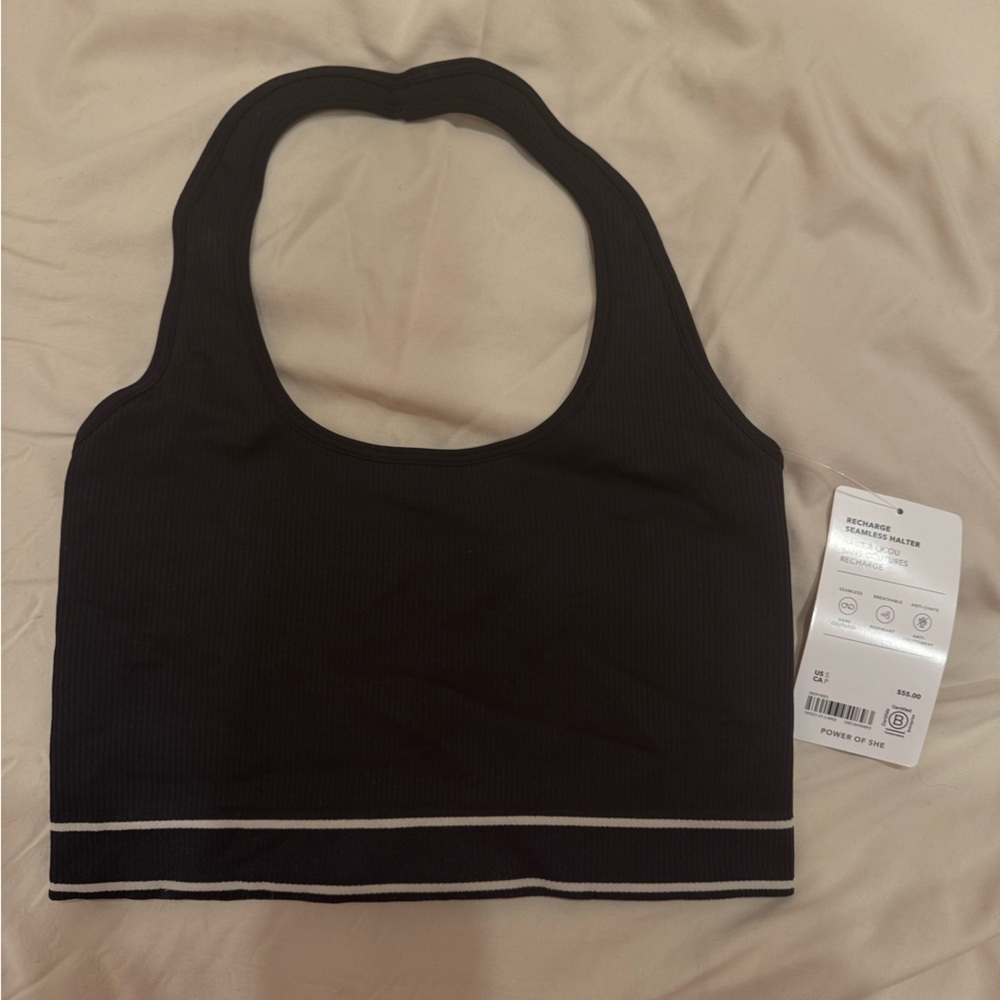 ATHLETA NWT RECHARGE RIB SEAMLESS HALTER TOP